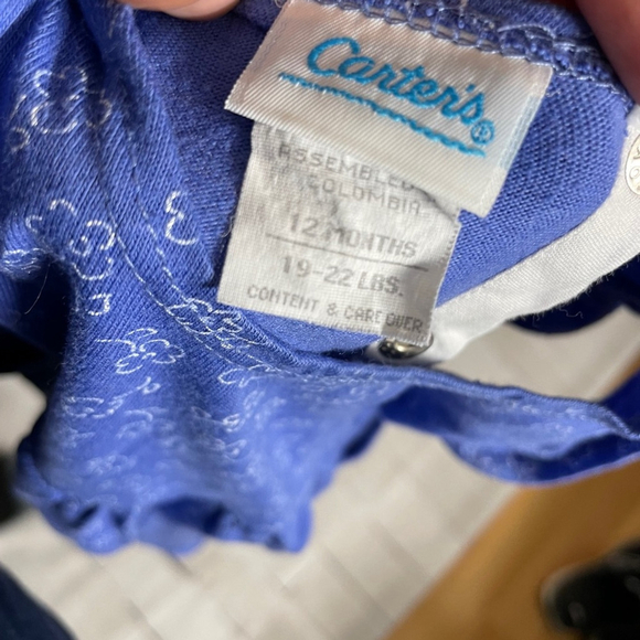 Carter's Blue Floral Romper - Picture 2 of 3